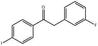 2-(3-フルオロフェニル)-4'-ヨードアセトフェノン 化学構造式