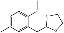 2-メトキシ-5-メチル(1,3-ジオキソラン-2-イルメチル)ベンゼン 化学構造式