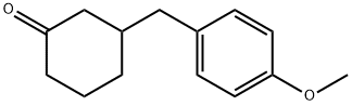 3-[(4-メトキシフェニル)メチル]シクロヘキサノン 化学構造式