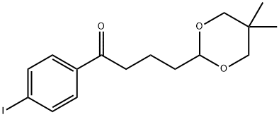 4-(5,5-ジメチル-1,3-ジオキサン-2-イル)-4'-ヨードブチロフェノン 化学構造式