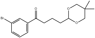 3'-ブロモ-4-(5,5-ジメチル-1,3-ジオキサン-2-イル)ブチロフェノン 化学構造式