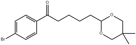 4'-ブロモ-5-(5,5-ジメチル-1,3-ジオキサン-2-イル)バレロフェノン 化学構造式