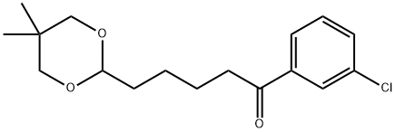 3'-クロロ-5-(5,5-ジメチル-1,3-ジオキサン-2-イル)バレロフェノン 化学構造式