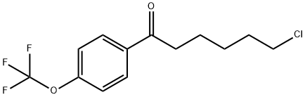 6-クロロ-1-オキソ-1-(4-トリフルオロメトキシフェニル)ヘキサン 化学構造式