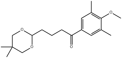 4-(5,5-ジメチル-1,3-ジオキサン-2-イル)-3',5'-ジメチル-4'-メトキシブチロフェノン 化学構造式