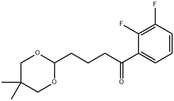 2',3'-ジフルオロ-4-(5,5-ジメチル-1,3-ジオキサン-2-イル)ブチロフェノン 化学構造式