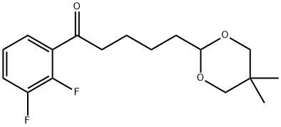 2',3'-ジフルオロ-5-(5,5-ジメチル-1,3-ジオキサン-2-イル)バレロフェノン 化学構造式