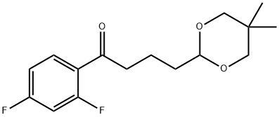 2',4'-ジフルオロ-4-(5,5-ジメチル-1,3-ジオキサン-2-イル)ブチロフェノン 化学構造式