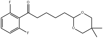 2',6'-DIFLUORO-5-(5,5-DIMETHYL-1,3-DIOXAN-2-YL)VALEROPHENONE 结构式