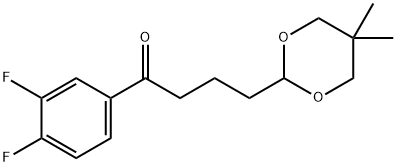 3',4'-ジフルオロ-4-(5,5-ジメチル-1,3-ジオキサン-2-イル)ブチロフェノン 化学構造式