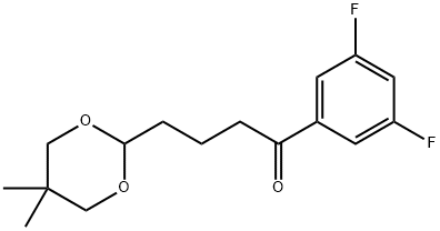 3',5'-ジフルオロ-4-(5,5-ジメチル-1,3-ジオキサン-2-イル)ブチロフェノン 化学構造式