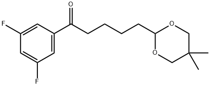 3',5'-DIFLUORO-5-(5,5-DIMETHYL-1,3-DIOXAN-2-YL)VALEROPHENONE Structure