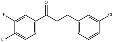 4'-CHLORO-3-(3-CHLOROPHENYL)-3'-FLUOROPROPIOPHENONE 结构式