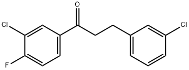 3'-クロロ-3-(3-クロロフェニル)-4'-フルオロプロピオフェノン 化学構造式