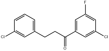 3'-クロロ-3-(3-クロロフェニル)-5'-フルオロプロピオフェノン 化学構造式