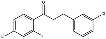 4'-クロロ-3-(3-クロロフェニル)-2'-フルオロプロピオフェノン 化学構造式
