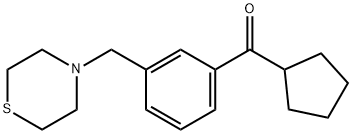 CYCLOPENTYL 3-(THIOMORPHOLINOMETHYL)PHENYL KETONE Struktur