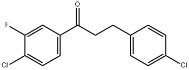 4'-クロロ-3-(4-クロロフェニル)-3'-フルオロプロピオフェノン 化学構造式