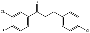 3'-クロロ-3-(4-クロロフェニル)-4'-フルオロプロピオフェノン 化学構造式