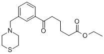 6-オキソ-6-[3-(チオモルホリノメチル)フェニル]ヘキサン酸エチル 化学構造式