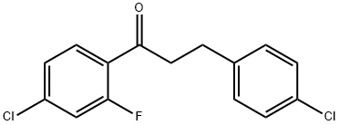 4'-クロロ-3-(4-クロロフェニル)-2'-フルオロプロピオフェノン 化学構造式