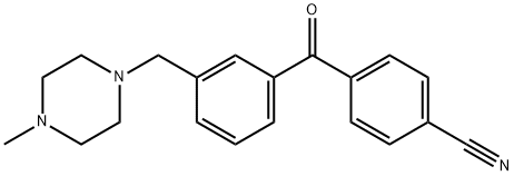 4-(3-((4-甲基哌嗪-1-基)甲基)苯甲酰基)苯甲腈 结构式