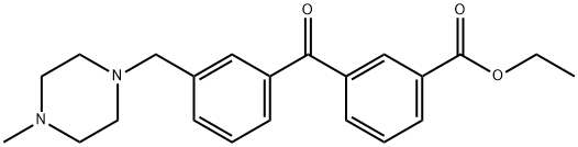 3-CARBOETHOXY-3'-(4-METHYLPIPERAZINOMETHYL) BENZOPHENONE 化学構造式
