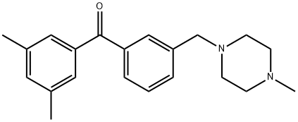 3,5-DIMETHYL-3'-(4-METHYLPIPERAZINOMETHYL) BENZOPHENONE 化学構造式