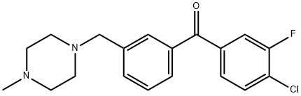 4-CHLORO-3-FLUORO-3'-(4-METHYLPIPERAZINOMETHYL) BENZOPHENONE Structure