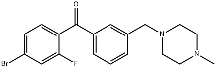 4-BROMO-2-FLUORO-3'-(4-METHYLPIPERAZINOMETHYL) BENZOPHENONE Structure