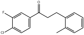 4'-クロロ-3'-フルオロ-3-(2-メチルフェニル)プロピオフェノン 化学構造式