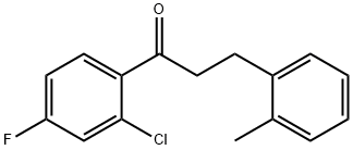2'-クロロ-4'-フルオロ-3-(2-メチルフェニル)プロピオフェノン 化学構造式