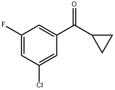 3-CHLORO-5-FLUOROPHENYL CYCLOPROPYL KETONE Struktur