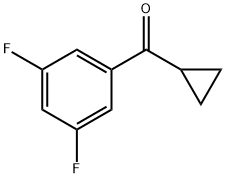 シクロプロピル3,5-ジフルオロフェニルケトン 化学構造式