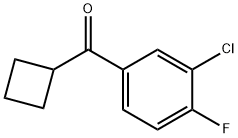 3-クロロ-4-フルオロフェニルシクロブチルケトン 化学構造式