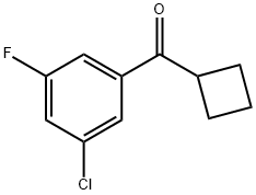 3-クロロ-5-フルオロフェニルシクロブチルケトン 化学構造式