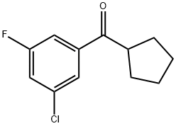 3-クロロ-5-フルオロフェニルシクロペンチルケトン 化学構造式