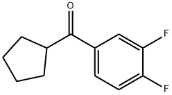 シクロペンチル3,4-ジフルオロフェニルケトン 化学構造式