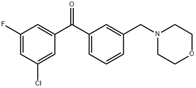 3-CHLORO-5-FLUORO-3'-MORPHOLINOMETHYL BENZOPHENONE 化学構造式