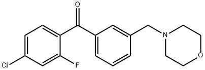 4-CHLORO-2-FLUORO-3'-MORPHOLINOMETHYL BENZOPHENONE,898792-13-7,结构式