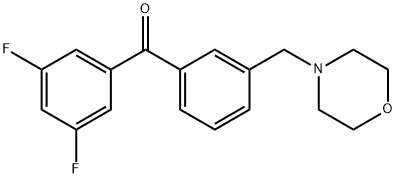 3,5-DIFLUORO-3'-MORPHOLINOMETHYL BENZOPHENONE,898792-32-0,结构式