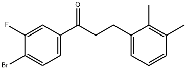 4'-ブロモ-3-(2,3-ジメチルフェニル)-3'-フルオロプロピオフェノン 化学構造式