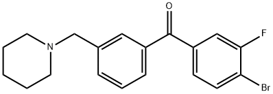 4-BROMO-3-FLUORO-3'-PIPERIDINOMETHYL BENZOPHENONE 化学構造式