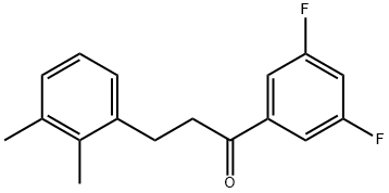 3',5'-ジフルオロ-3-(2,3-ジメチルフェニル)プロピオフェノン 化学構造式