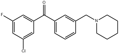 3-CHLORO-5-FLUORO-3'-PIPERIDINOMETHYL BENZOPHENONE 化学構造式