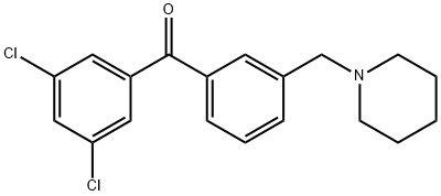 (3,5-二氯苯基)(3-(哌啶-1-基甲基)苯基)甲酮, 898793-56-1, 结构式