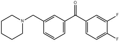 3,4-DIFLUORO-3'-PIPERIDINOMETHYL BENZOPHENONE 化学構造式