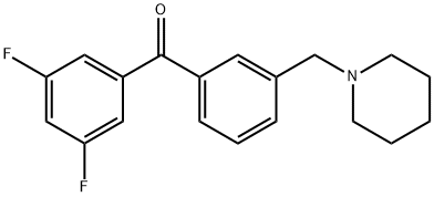 3,5-DIFLUORO-3'-PIPERIDINOMETHYL BENZOPHENONE 化学構造式