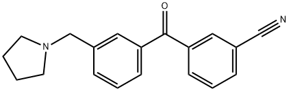 3-(3-(吡咯烷-1-基甲基)苯甲酰基)苯甲腈, 898794-12-2, 结构式