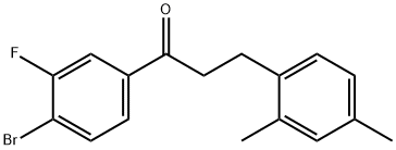 4'-BROMO-3-(2,4-DIMETHYLPHENYL)-3'-FLUOROPROPIOPHENONE,898794-20-2,结构式